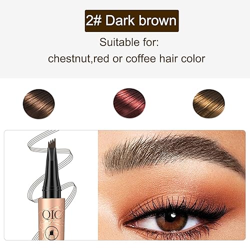 Miniatura 6 de Lápiz de cejas líquido para maquillaje de ojos, lápiz de cejas impermeable, micro 4 puntas, lápiz de cejas para levantar y arrebatar cejas,