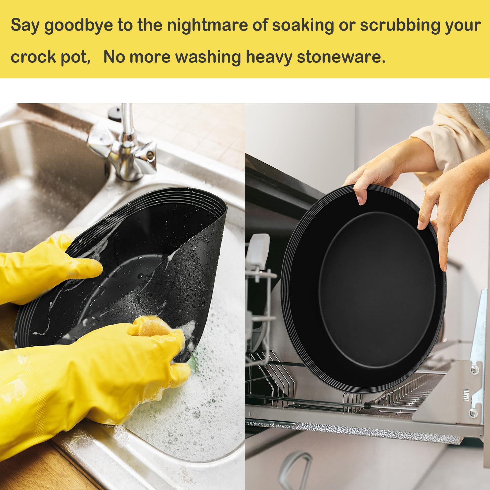 Fodera In Silicone Per Pentola A Cottura Lenta - Riutilizzabile, Lavabile In Lavastoviglie, Per 6-8 Quarti - Foto 5