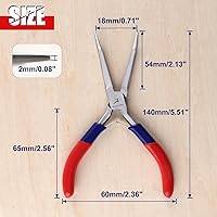 Vista 3 de Alicates de punta doblada - Mini alicates de joyería con mangos de agarre cómodo para doblar alambre y sujetar