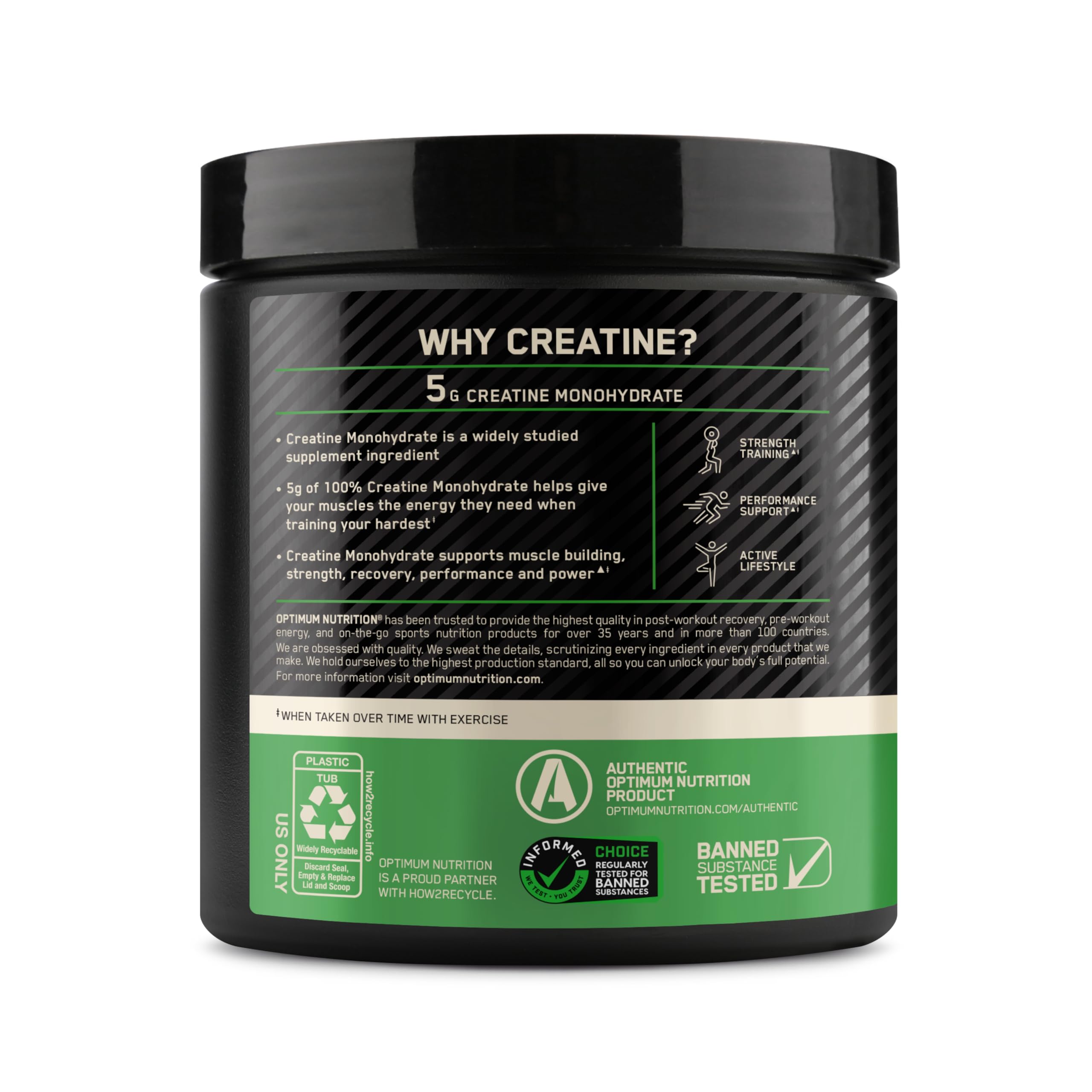 Optimum Nutrition Creatine Monohydrate Powder, Blueberry Lemonade, 60 Serv — Amazon image 13