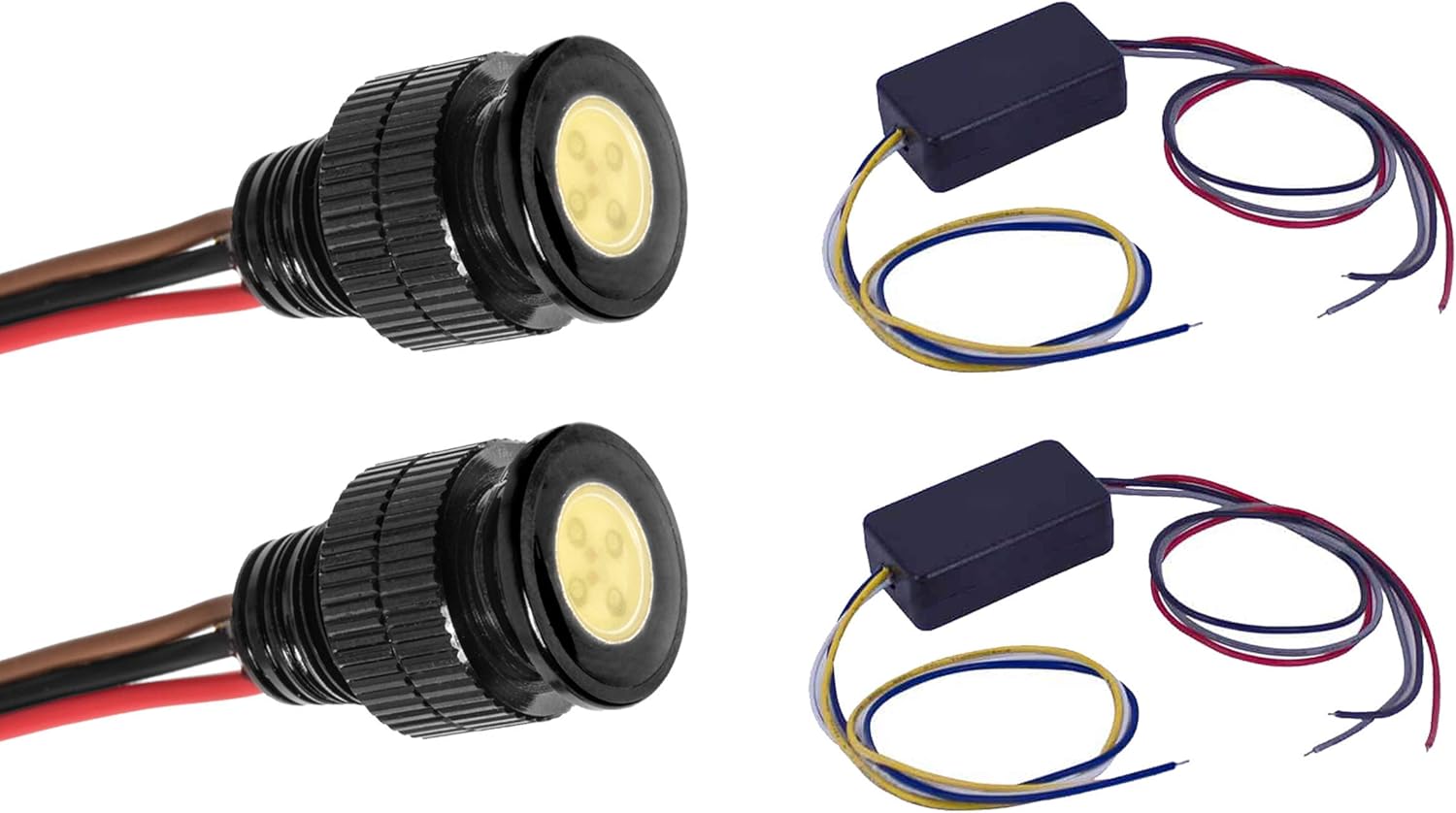 Oznium Paquete de perno de luz LED bicolor ámbar/blanco y controlador LED Switchback