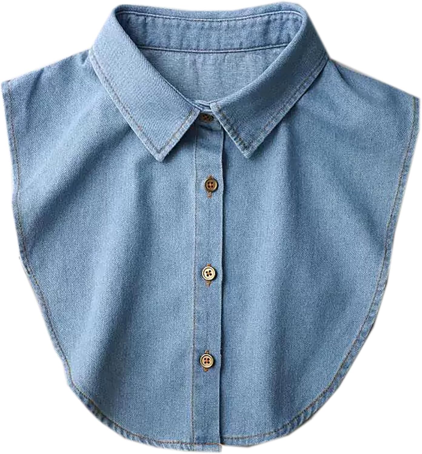Denim Fake Collar Shirt Detachable,Versatile Accessories Dickey Collars Blouse Top for Women Girls Decorative Favors