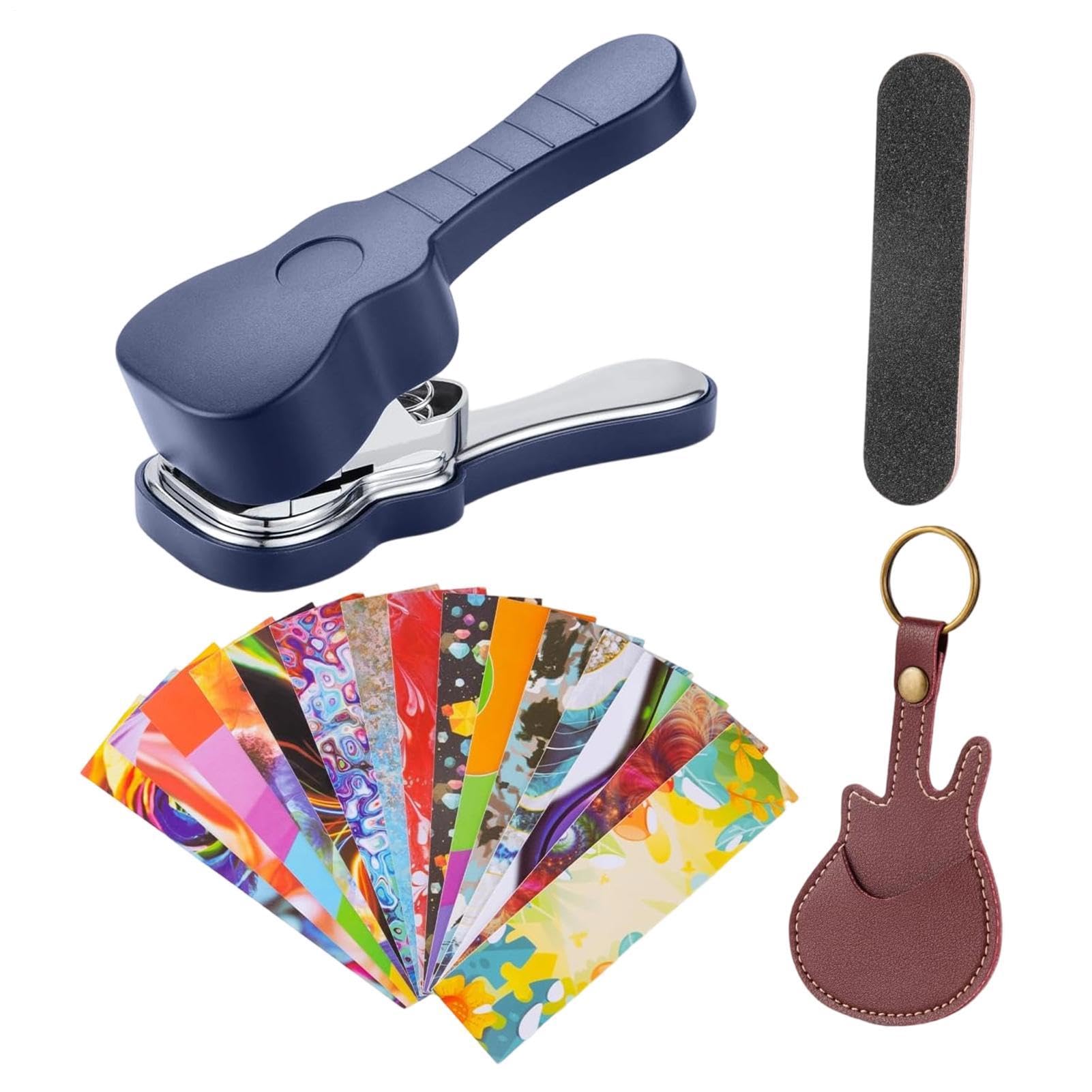 Tagliaplettri - Punzonatrice Multicolore Decorativa Cool - Strumento Per Foratura Plettro Chitarra - Per Musicisti Suonatori Ragazzi Festa Compleanno Arte Fai Da Te Scuola Diploma Decorazione Basso