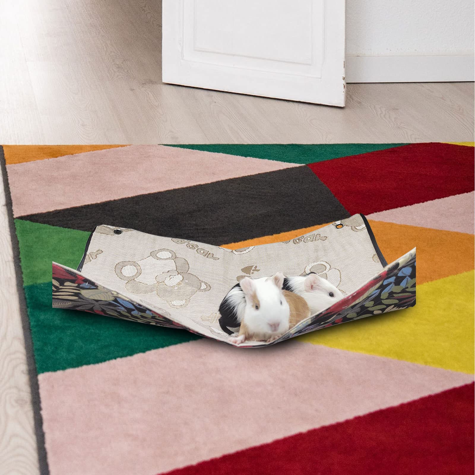 Tana Per Roditori In Legno Massello - Grande Con 2 Ingressi E Area Riposo | Per Conigli E Porcellini