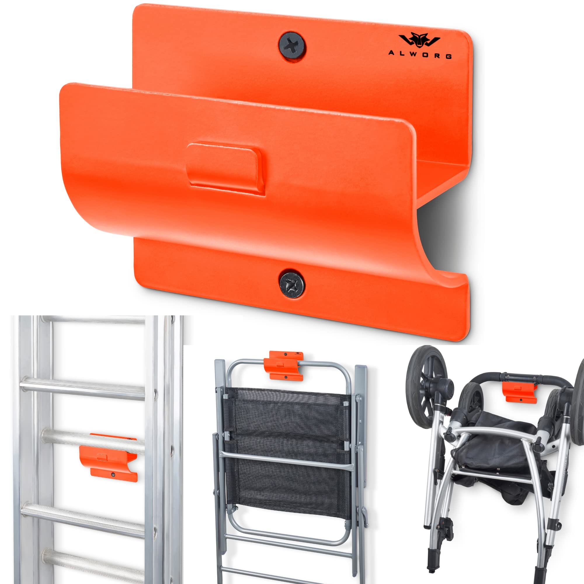 Tianbi Support Mural Pour échelle - Crochet De Rangement Pour échelle - Support De Brouette - En Métal Robuste - Organiseur De Garage Pour Vélo, Brouette