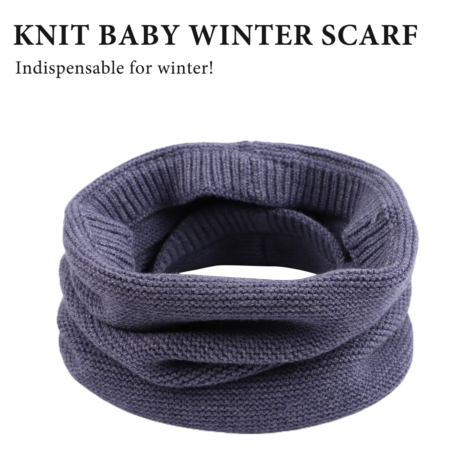 Pesaat Knitted Baby Boys Girls Scarf Autumn Winter Toddler Scarves Warm Round Neck Warmer Infant Toddler Kids
