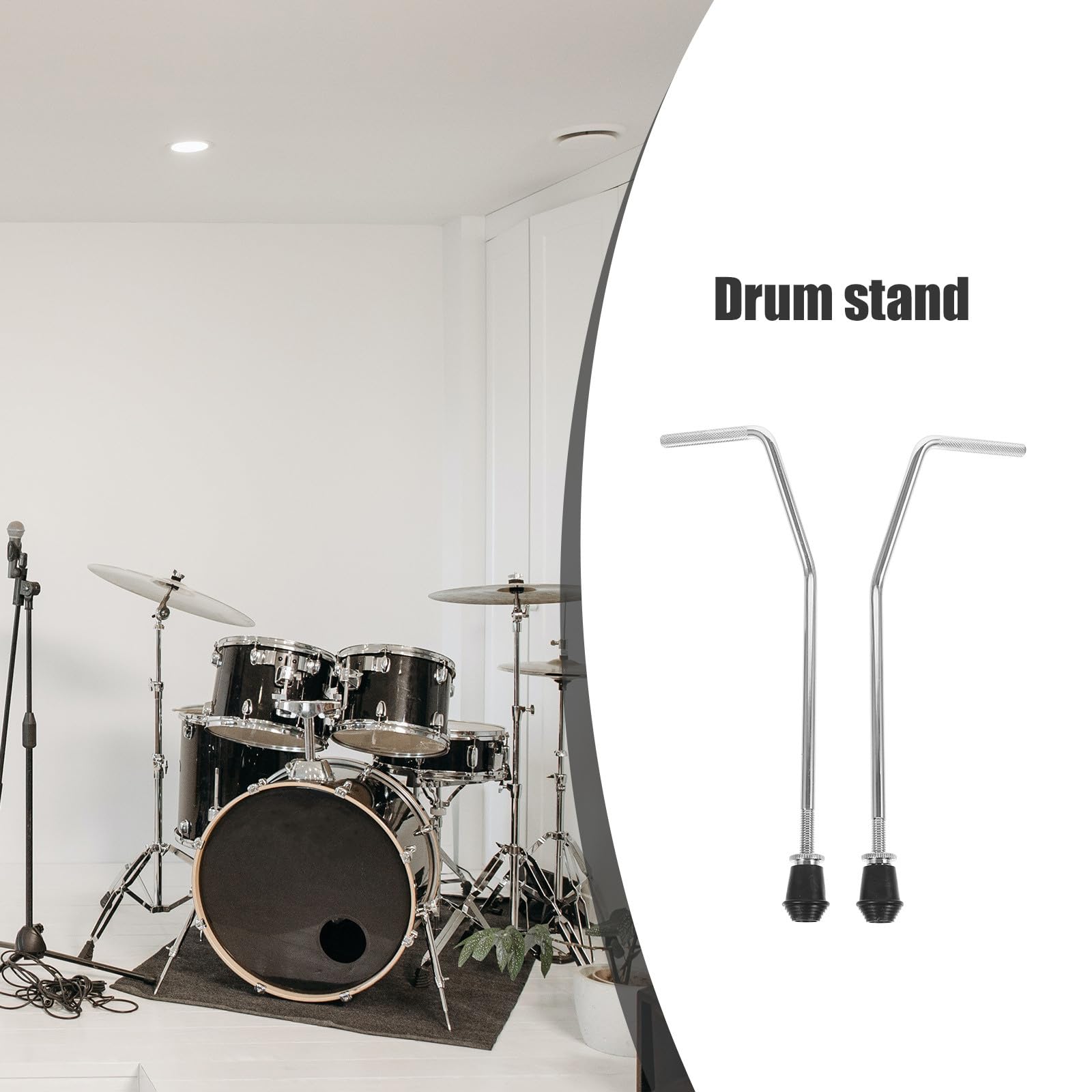 Alipis Supporto per Batteria in Metallo 2 Pezzi per Tom Drum, Accessorio Regolabile per Strumento a Percussione, Gambe Grancassa Stabili per Musicisti e Performance Live