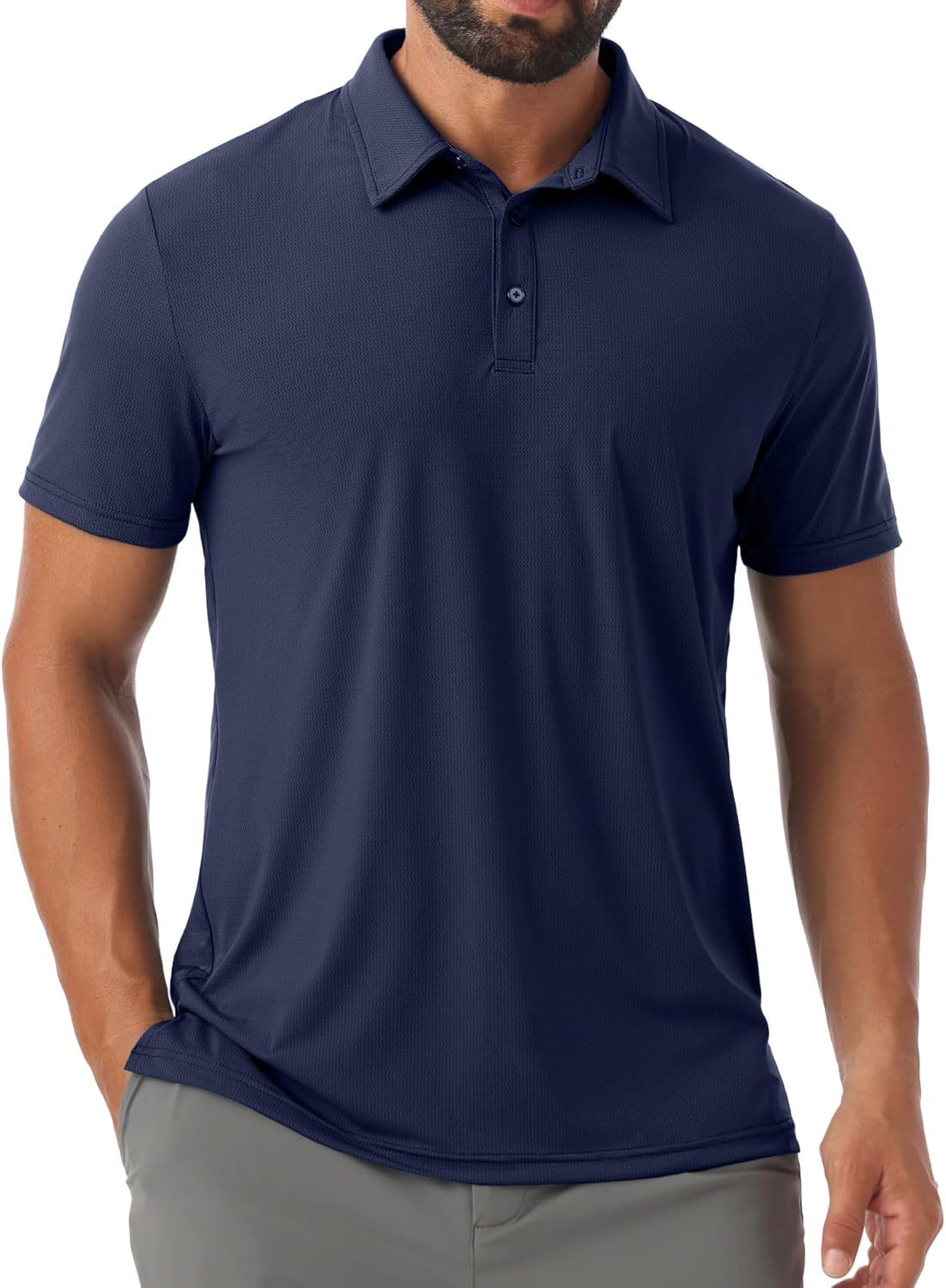 Askdeer Men's Polo Shirts Short Sleeve Performance Golf Shirts Lightweight Moisture Wicking Active T-Shirts