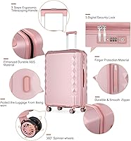 Vista 2 de PINPON Conjuntos de equipaje P518 A558 A38, Oro rosado, Conjuntos de equipaje