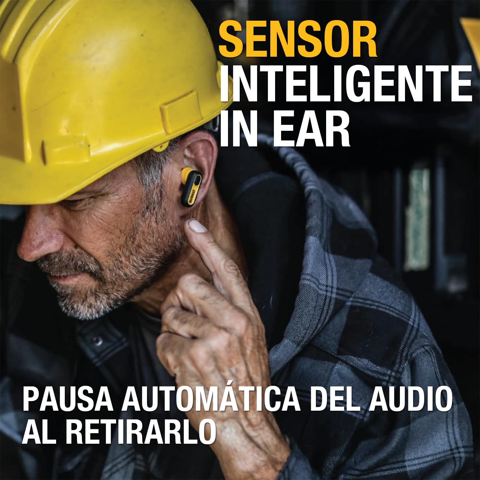 DEWALT Auricolari Bluetooth True Wireless Cuffie In-Ear con Custodia di Ricarica USB-C, Autonomia fino a 37 Ore, Resistenti a Polvere e Acqua IP56 Ideali per Lavori, Cantiere e Uso Outdoor Nero