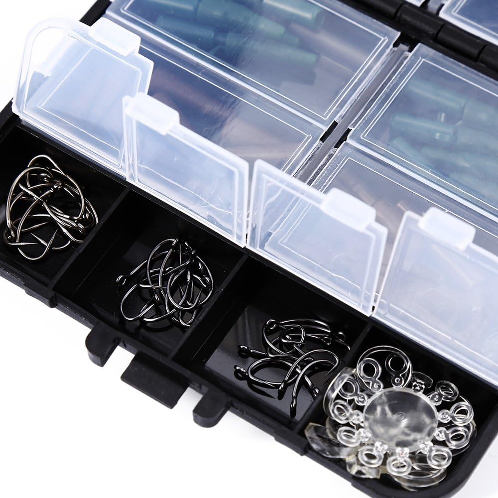 1set Assorted Carp Fishing Accessories with Tackle Box for Hair Rig Set Safty Lead Clips Antitangle