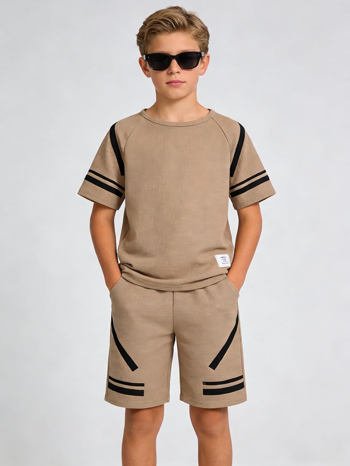 Tween Boys Clothes Summer Simple Print T-Shirt And Shorts Set 2 Pieces Teen Trendy Outfits Size 7-14 Year - Image 3