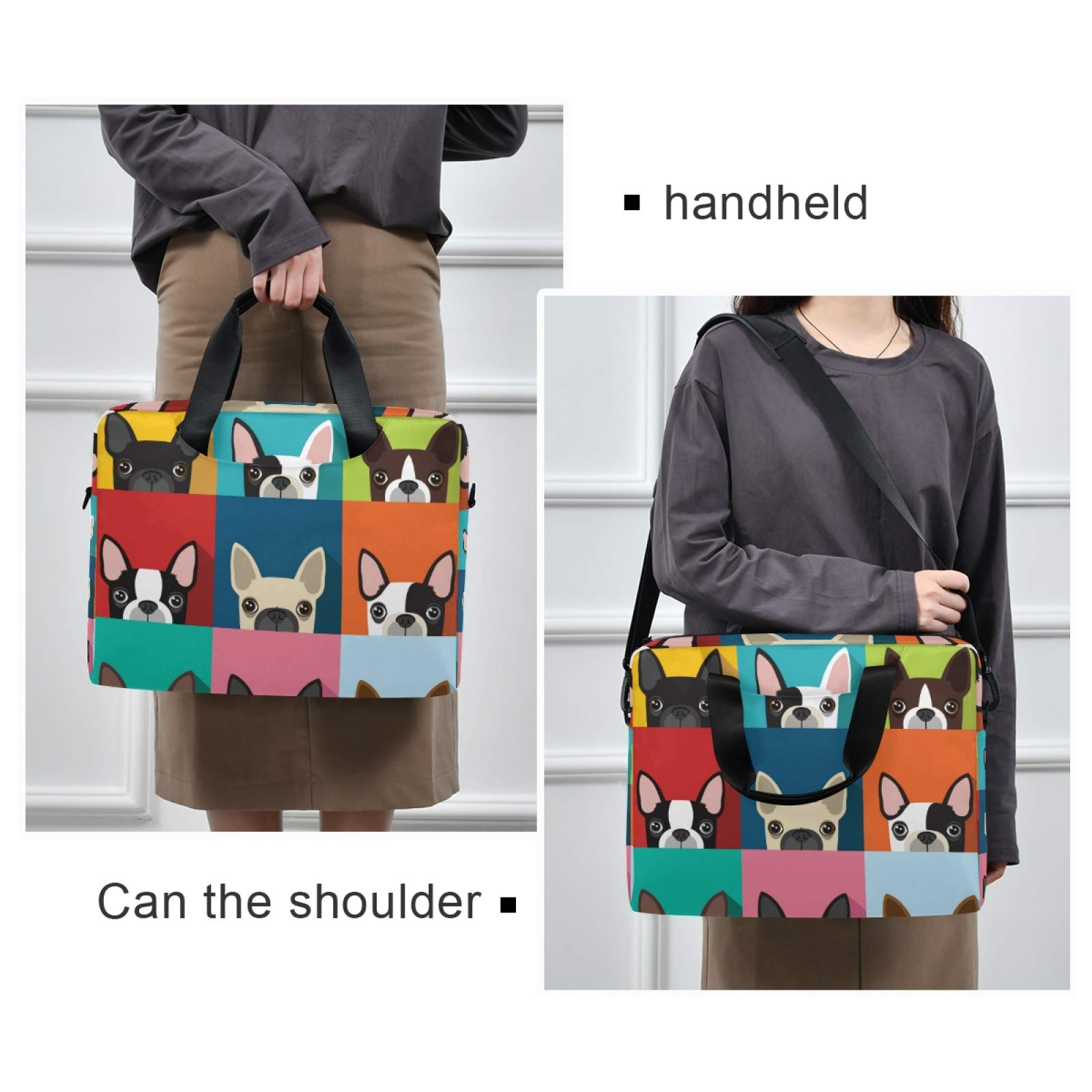 Ombra Laptop Shoulder Bag - Colorful Paw Print Pattern, Fits Up To 16" Laptops