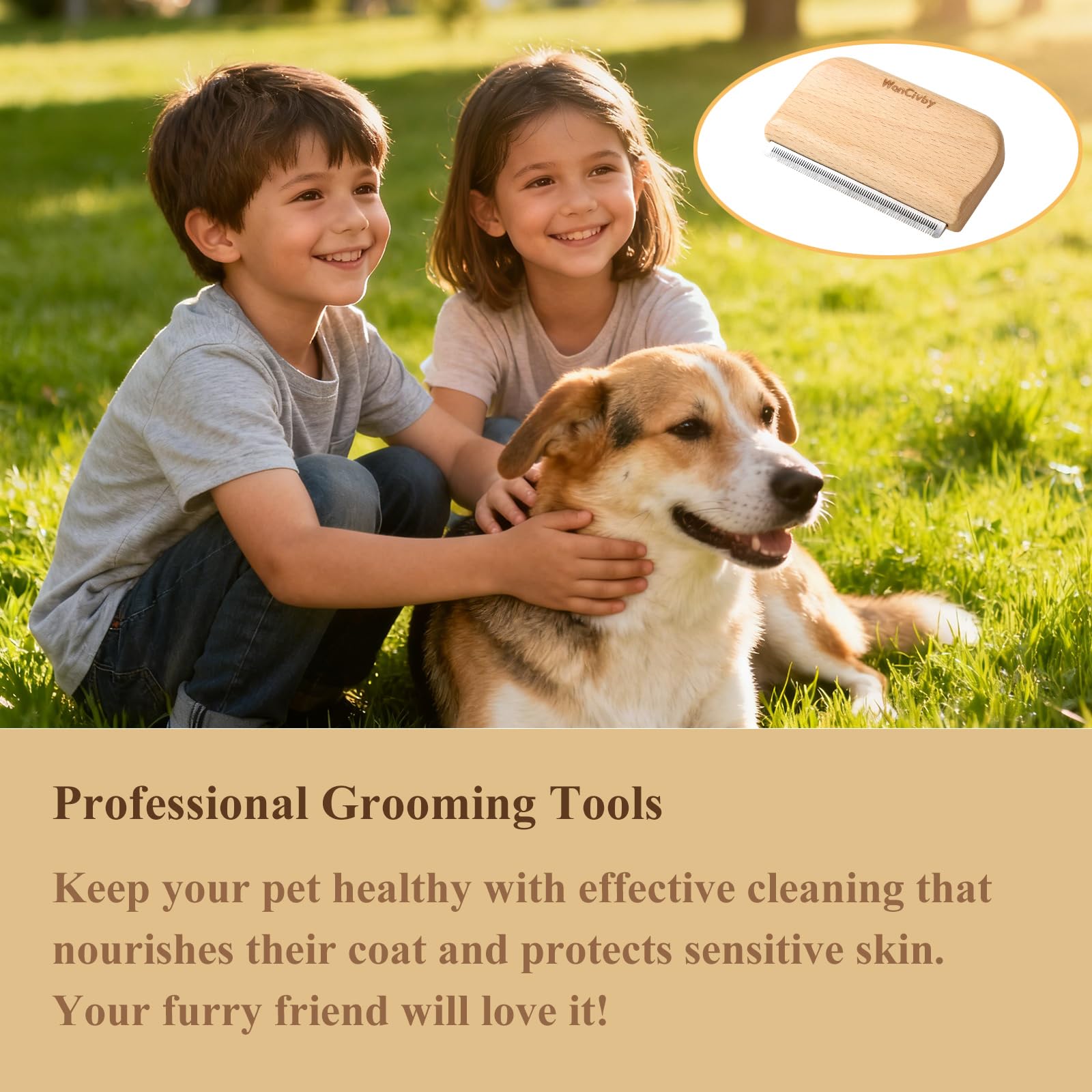 Rastrillo para perros, peine para desenredar gatos, herramienta para desenredar y desenredar eficazmente y pelar pelos para perros grandes, medianos y pequeños, peine para aseo premium (M 4.33