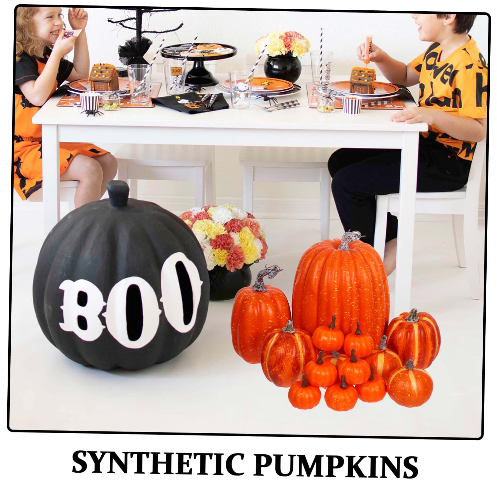 Alipis 14 Piezas Calabaza De Espuma De Simulación Calabazas De Cosecha Falsa Suministros para Fiestas De Cosechar Naranja