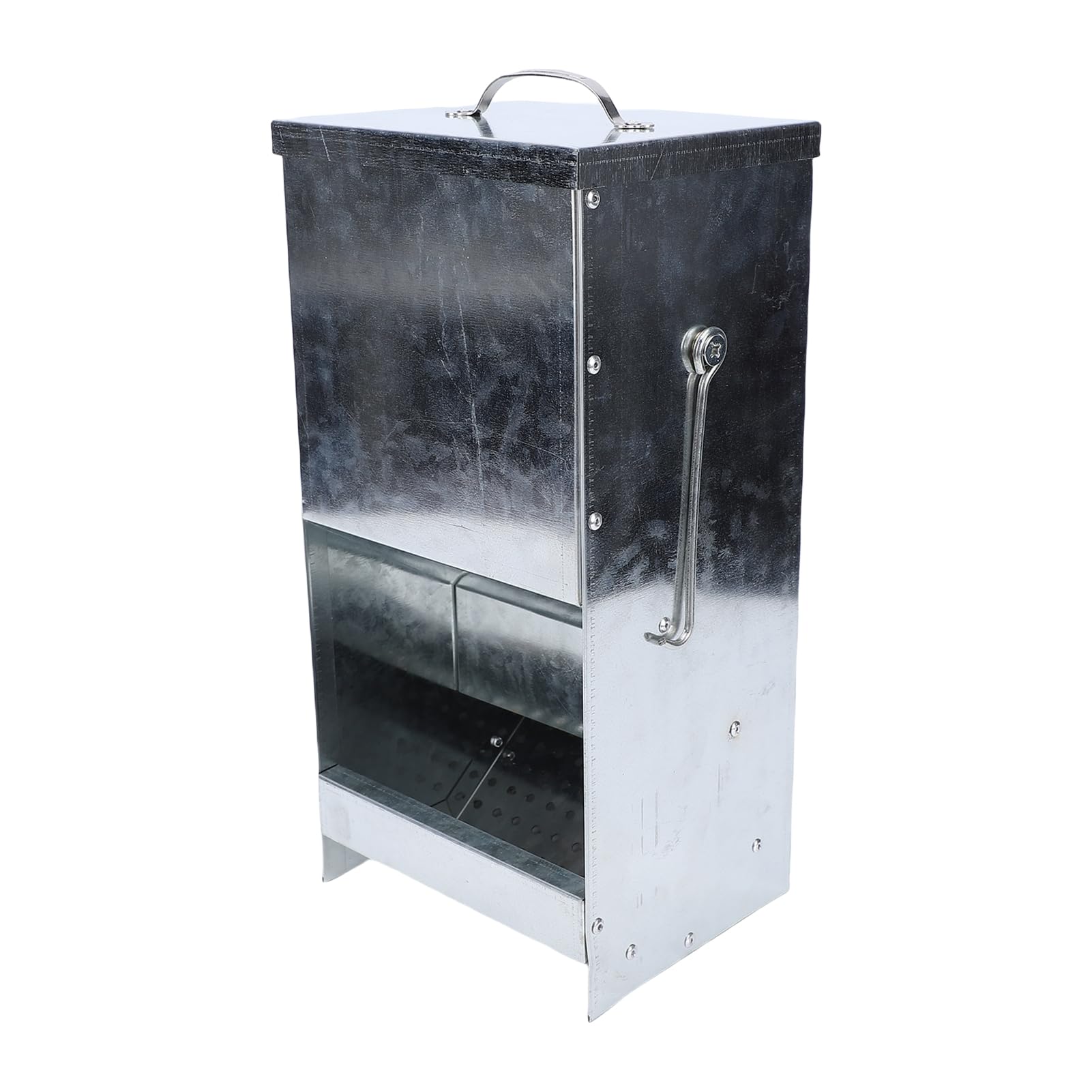 Srliya Dispenser di Cibo per Conigli da Esterno con Protezione Antipioggia per Mangiatoia per Conigli, Struttura Zincata