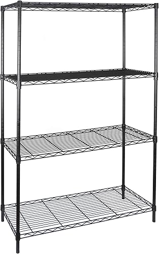 Miniatura 4 de Estantería de almacenamiento de 4 estantes, organizador de metal ajustable resistente para el hogar, cocina, garaje, oficina, 36 pulgadas de largo x