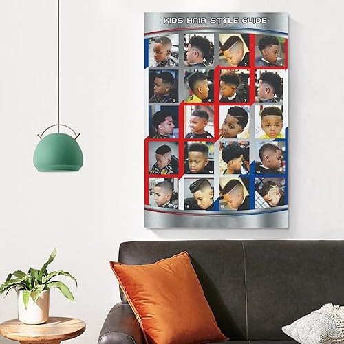 Miniatura 4 de Póster de peluquería para decoración de pared, peinados infantiles, estilo moderno de cabello para niños, impresiones artísticas de pared para
