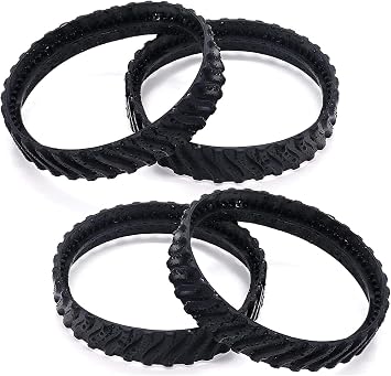 Upgraded R0526100 Exact Track Replacement Swimming Pool Cleaner Tire Track Wheel Fit for Zodiac Baracuda MX6/MX8 Made of Heavy Duty Rubber Increase Parts Life Cycle by 50% 4 Pack by Romalon