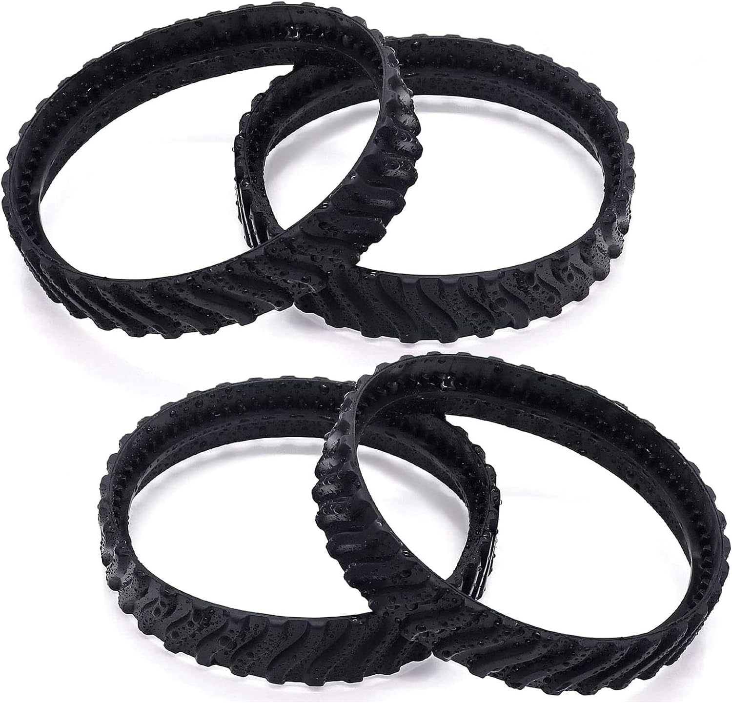 2025 Upgraded R0526100 Exact Track Replacement Swimming Pool Cleaner Tire Track Wheel Fit for Zodiac Baracuda MX6/MX8 Made of Heavy Duty Rubber Increase Parts Life Cycle by 50% (4 Pack) by Romalon