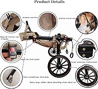 Vista 3 de Adjustable Back Legs Dog Wheelchair, Pet Wheelchairs Leg Brace and Hip Support, Dog Carts with 2-Wheels, Lightweight Pets Back Limb Walking Mobility