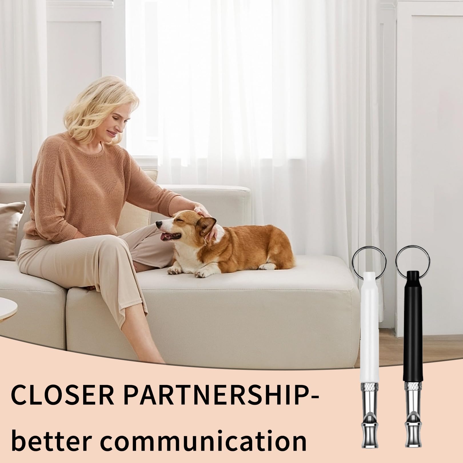 2-Stück Hundepfeife Rückruf,Lautlose Hundepfeife Hochfrequenz Lautlos,Erziehungshilfen für Hunde Pfeifen,Hundetraining Hundepfeifen,Hilfsmittel Pfeife Hund Rückruf,Ultraschall-Hundepfeife (3A)