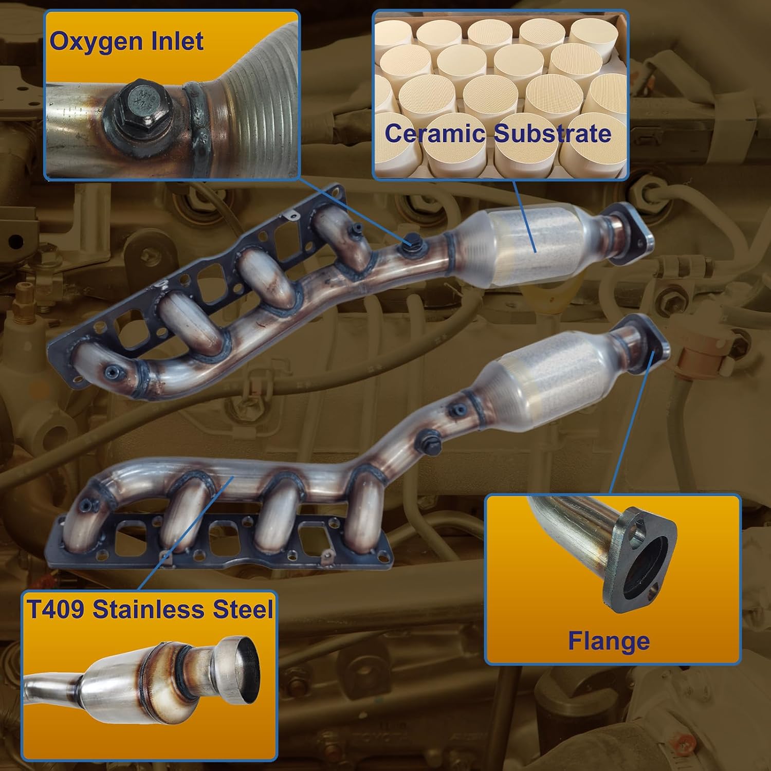 Catalytic Converter Compatible with Nissan Titan 2004-2014 V8 5.6L, Pathfinder 2008-2012, NV2500 2013-2017, NV3500 2012-2017, Infiniti QX56 2004-2010 Catalytic Convertor (EPA Compliant)