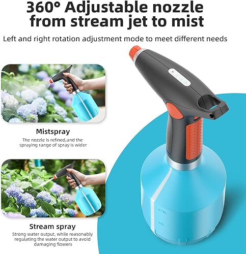 Miniatura 3 de Sheboren Botella pulverizadora eléctrica de 1 litro, pulverizadores de batería eléctrica para plantas en césped y jardín, fertilizante automático de