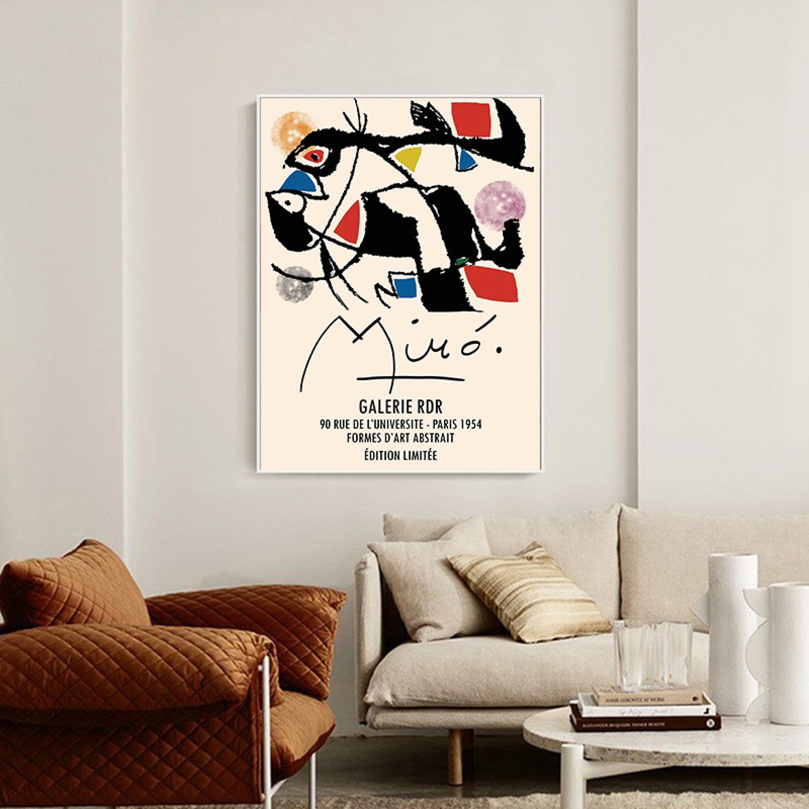SDVIB Surrealismo Joan Miro Art Poster Stampa Tela Pittura Astratta Moderna Arte della parete Immagine per Soggiorno Decorazioni per la casa 60x80cm-2Pieces Frameless