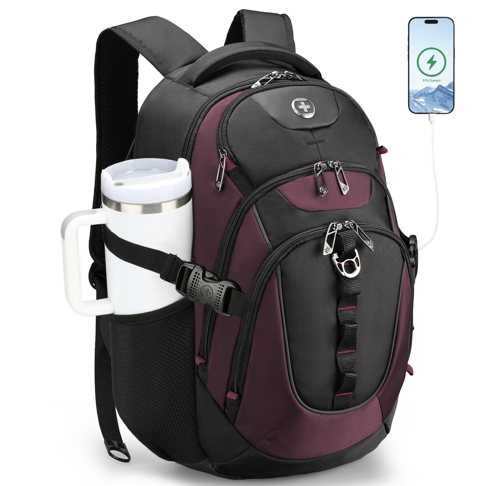 Swissdigital Design Laptop Backpack for Men with USB Charging Port SD803-44 | Travel Back…