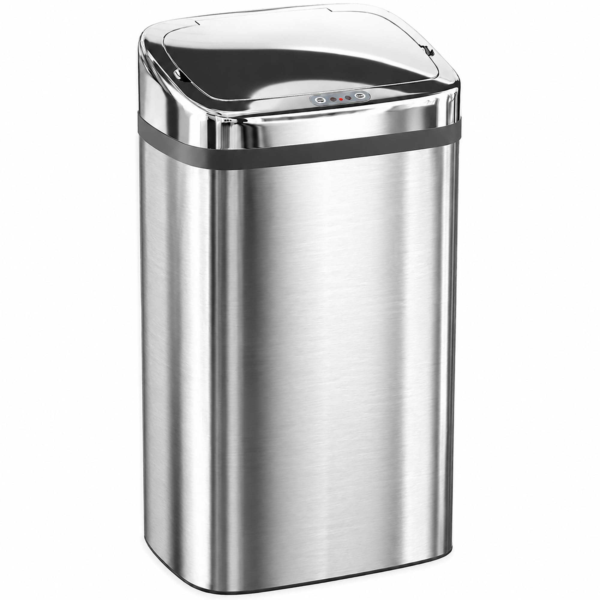 HOMCOM 30L Basurero automático con sensor de mov. Acero inox. plateado