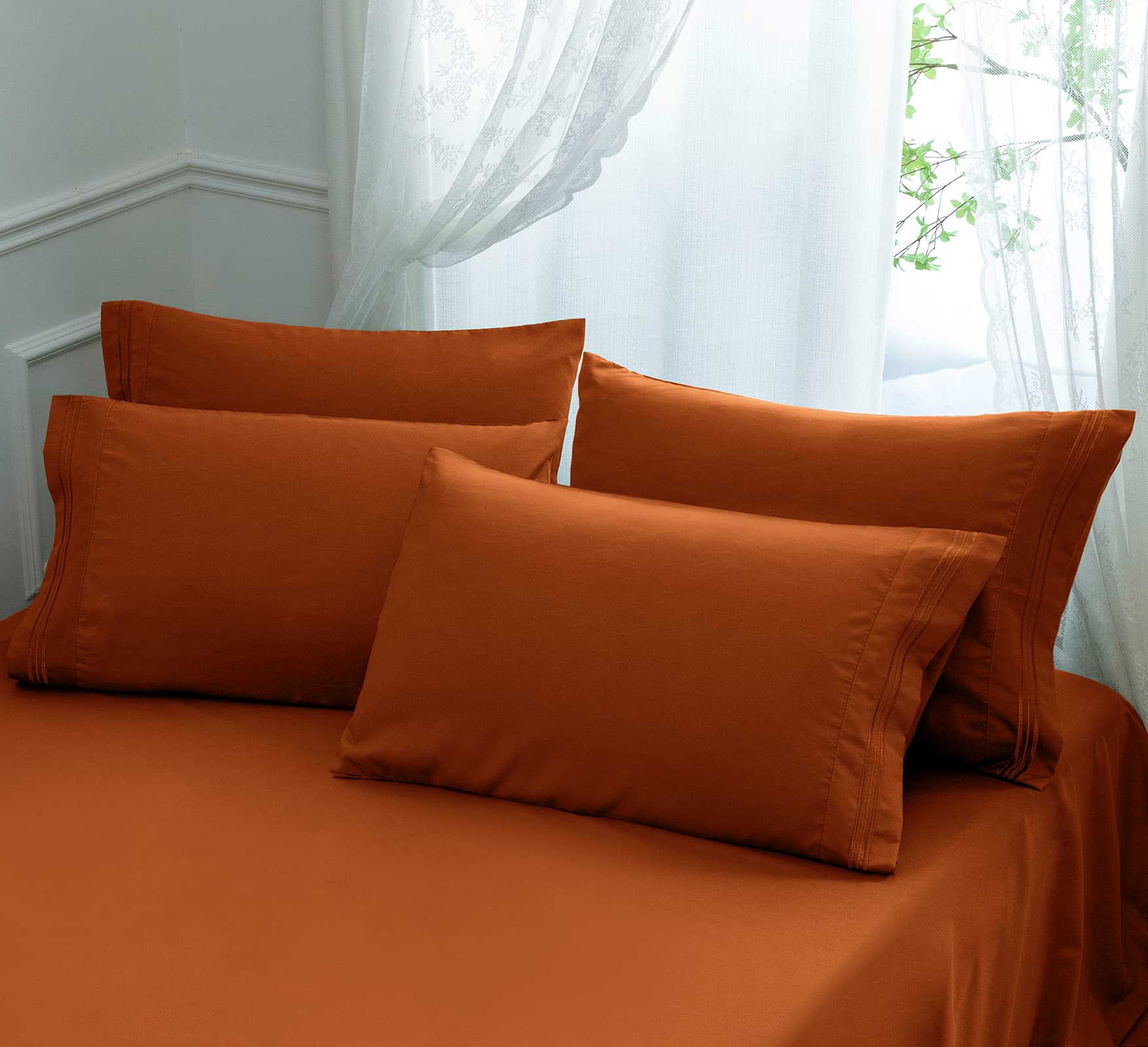 Aormenzy Fundas de Almohada de Microfibra – Juego de 4 Fundas de Almohada de 1800 Hilos Ultra Suaves y Resistentes a Las Arrugas con Cierre de sobre, 20 x 26 Pulgadas