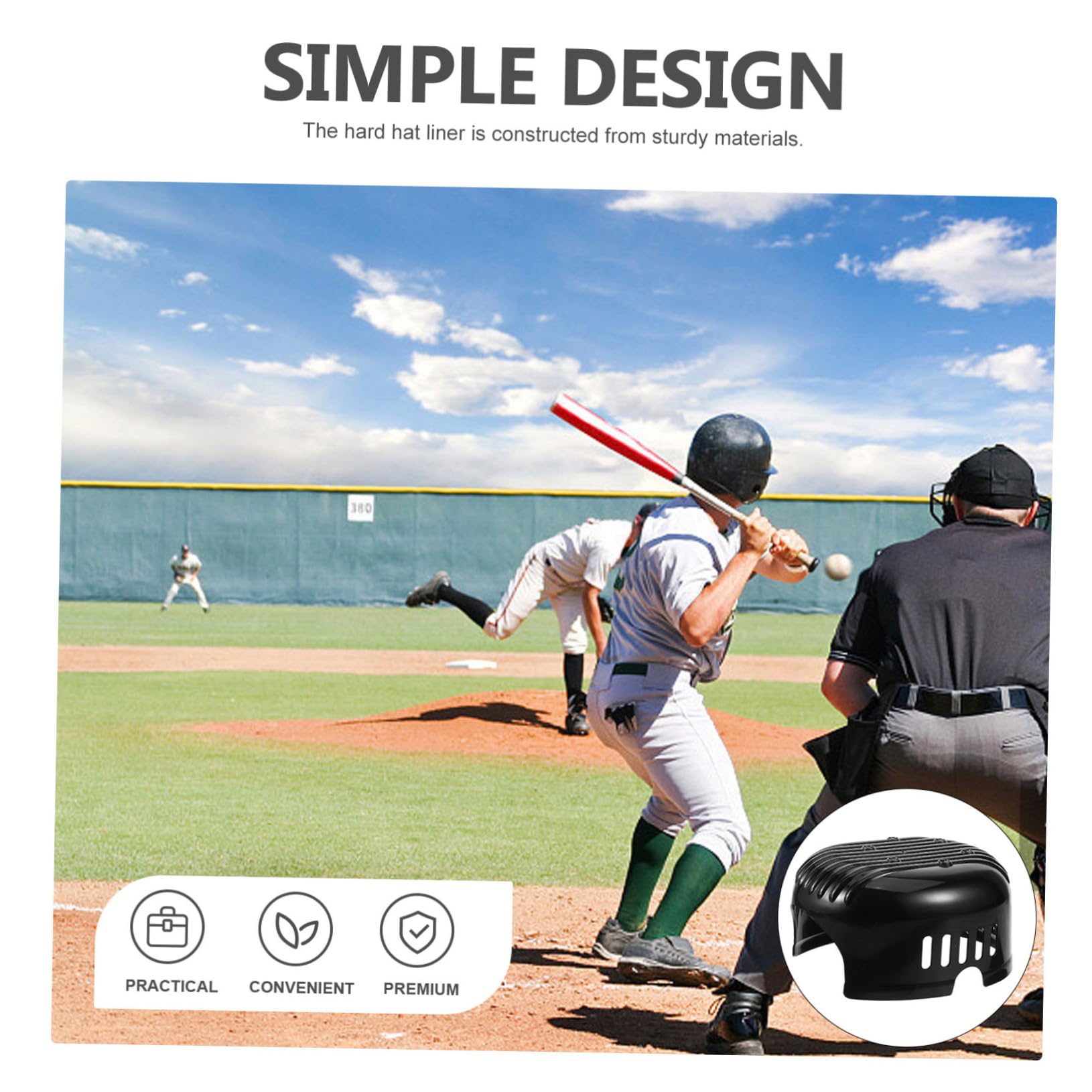 HOMSFOU Baseballkappenfutter Hardhats Schutzhelm Anstoßkappe Einsatz für Baseballmütze Helmfutter Schutzhuteinlage für den BAU universeller Kappeneinsatz Sicherheitshutfutter Plastik Black