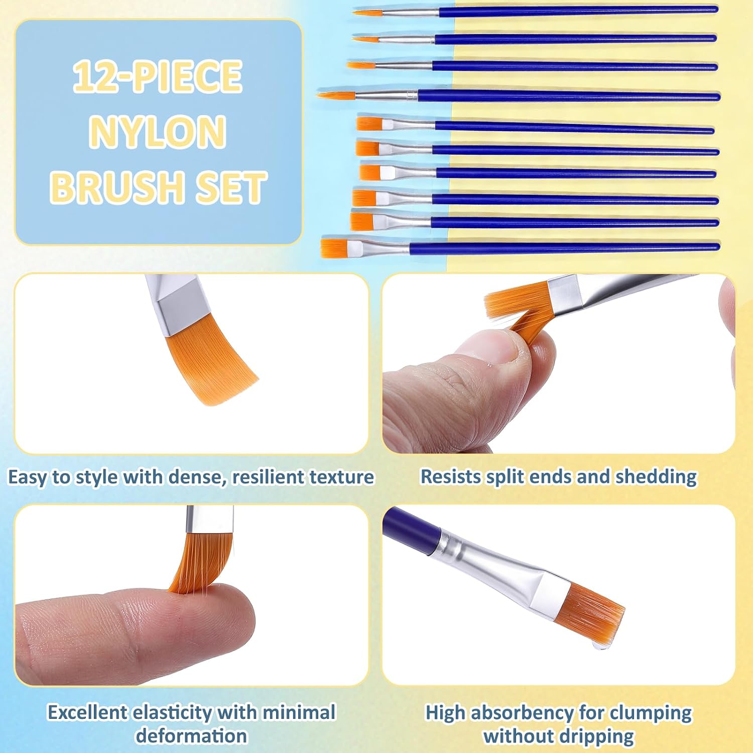 2 Sets Paint Brush Cleaner Palette Basin with 12 Brushes Multifunctional Plastic Art Supplies Cleaner Paints Brush Holder and Organizer for Home Studio Outdoor Watercolor Oil Paints