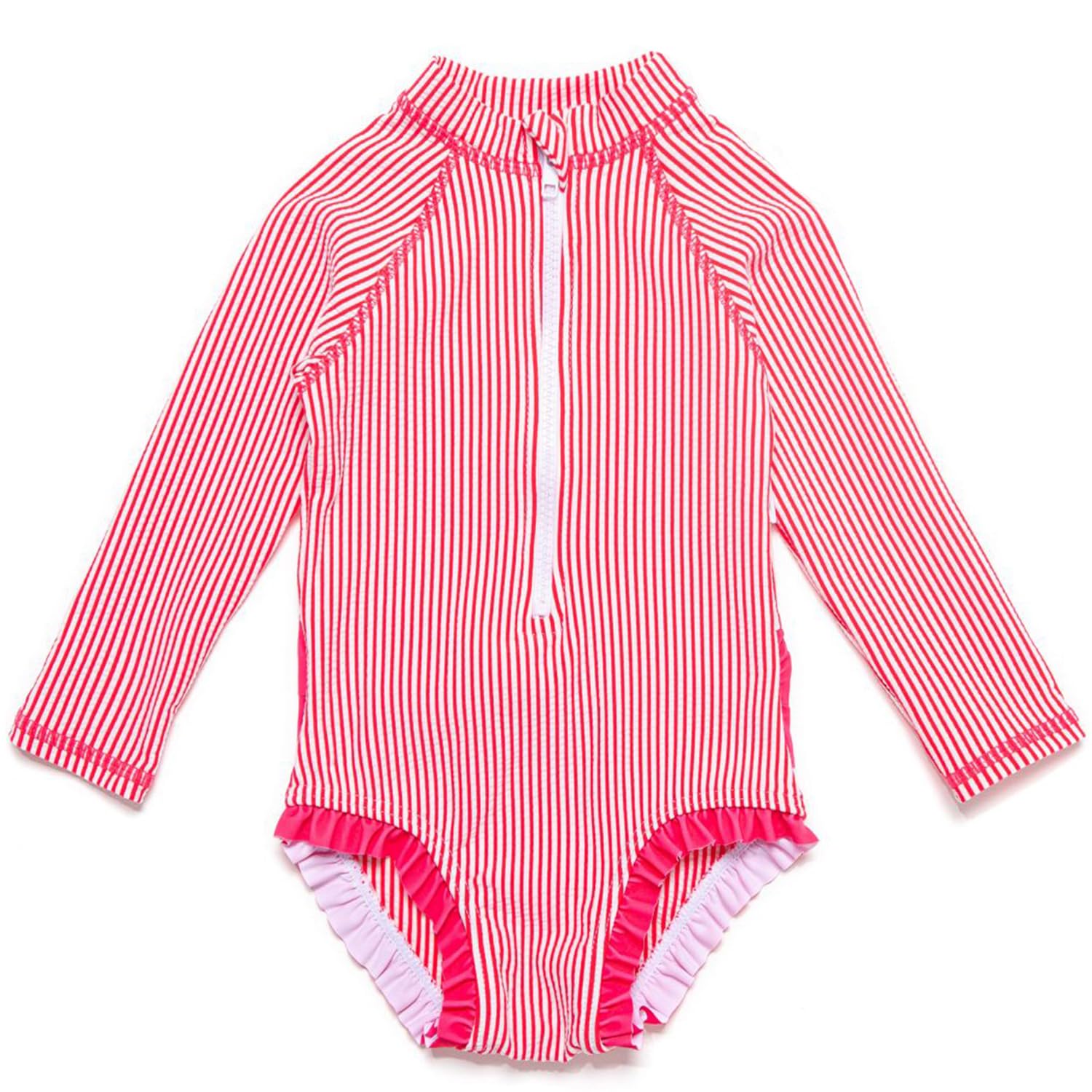 BONVERANO Kleiner Mädchen UV-Schutz Badeanzug EIN Stück Mit Badekappe 0-3 Jahre