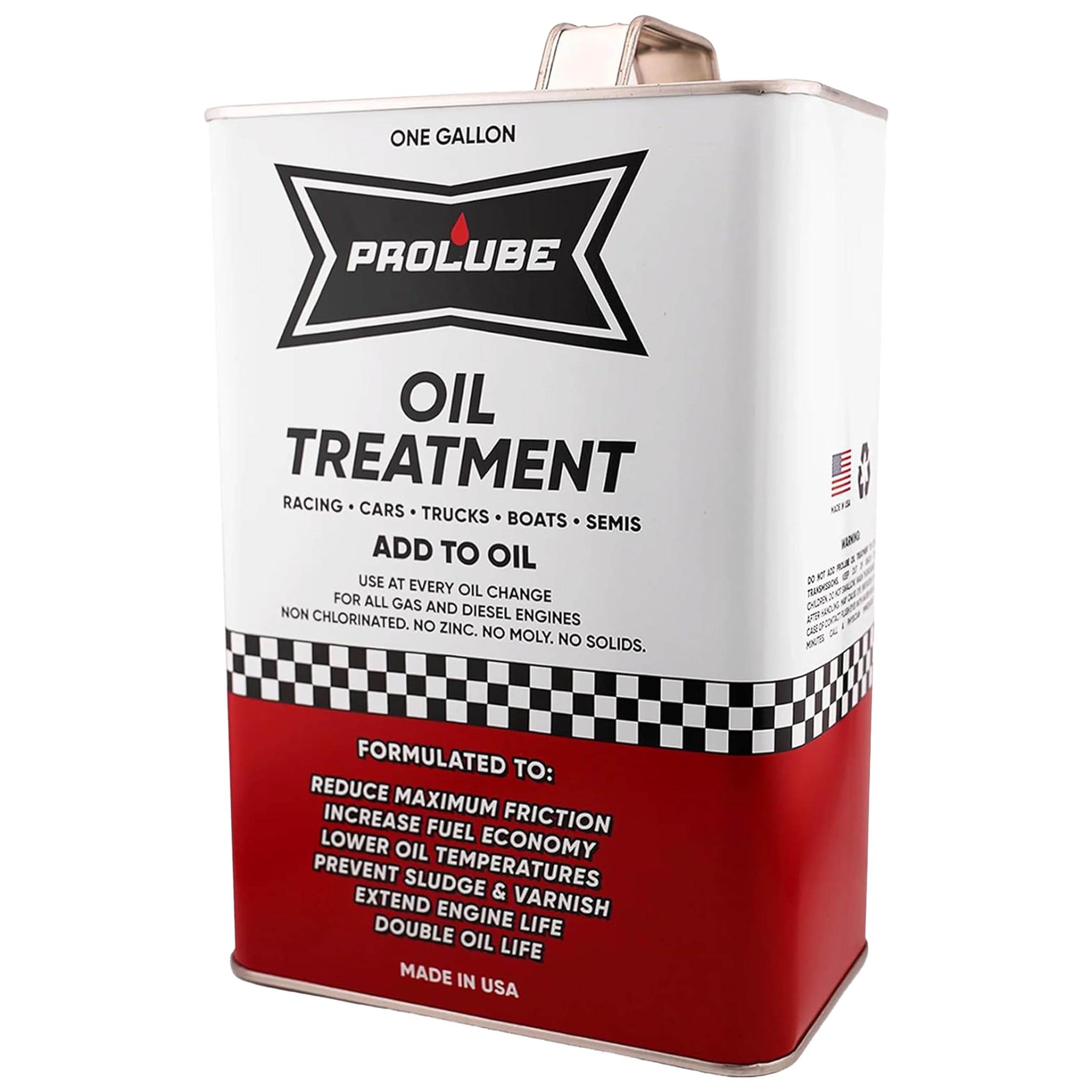 Prolube Oil Treatment - Engine Oil Additive for Gas & Diesel Engines - Reduces Wear, Noise, Vibration - Boosts Fuel Economy & Horsepower - Works on Transmissions & Differentials (1Gallon)