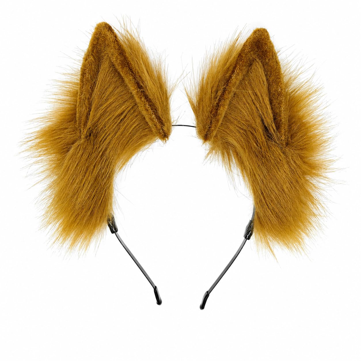 Animal Ears Headband for Women, Cat Wolf Fox Dog Ears, Faux Fur Cosplay Headband, Adjustable Bendable Cute Costume Accessory for Party Halloween Festival (Brown)