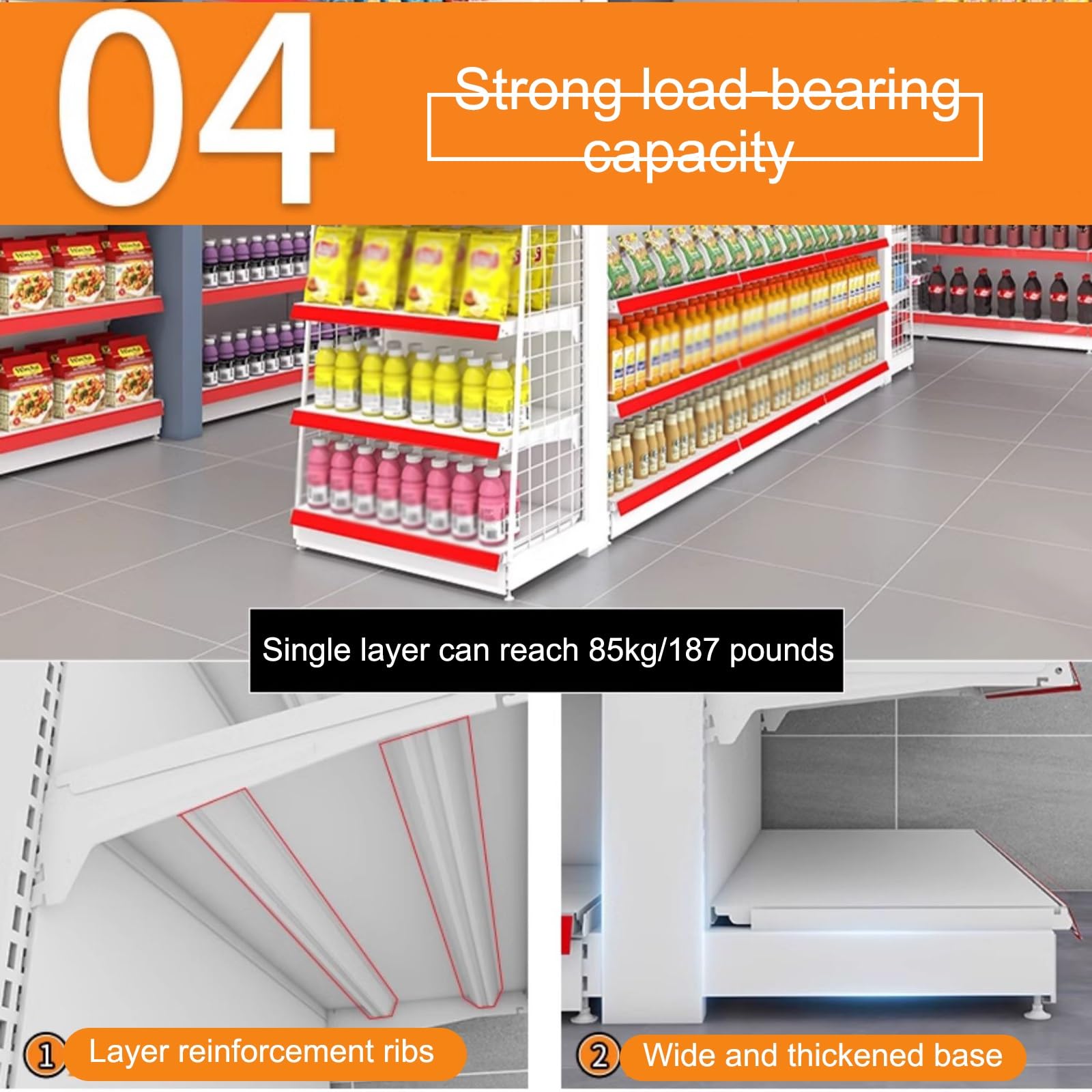 Verkaufsregal, Metall-Lagerregalständer, 5-stöckiges Verkaufsregal, Snack- und S Snack- und Süßwaren-Display-Organizer, Snackregal, Metall-Lagerregal (73 * 43 * 160 cm / 28,7 * 17 * 63 Zoll)