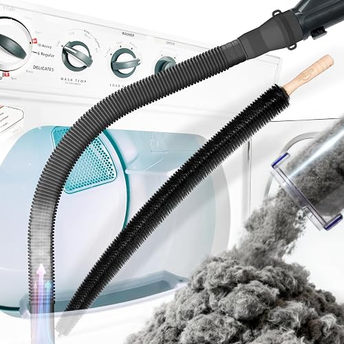 Dryer Vent Cleaner Kit, Vacuum Hose Attachment, 2-Piece, Black |