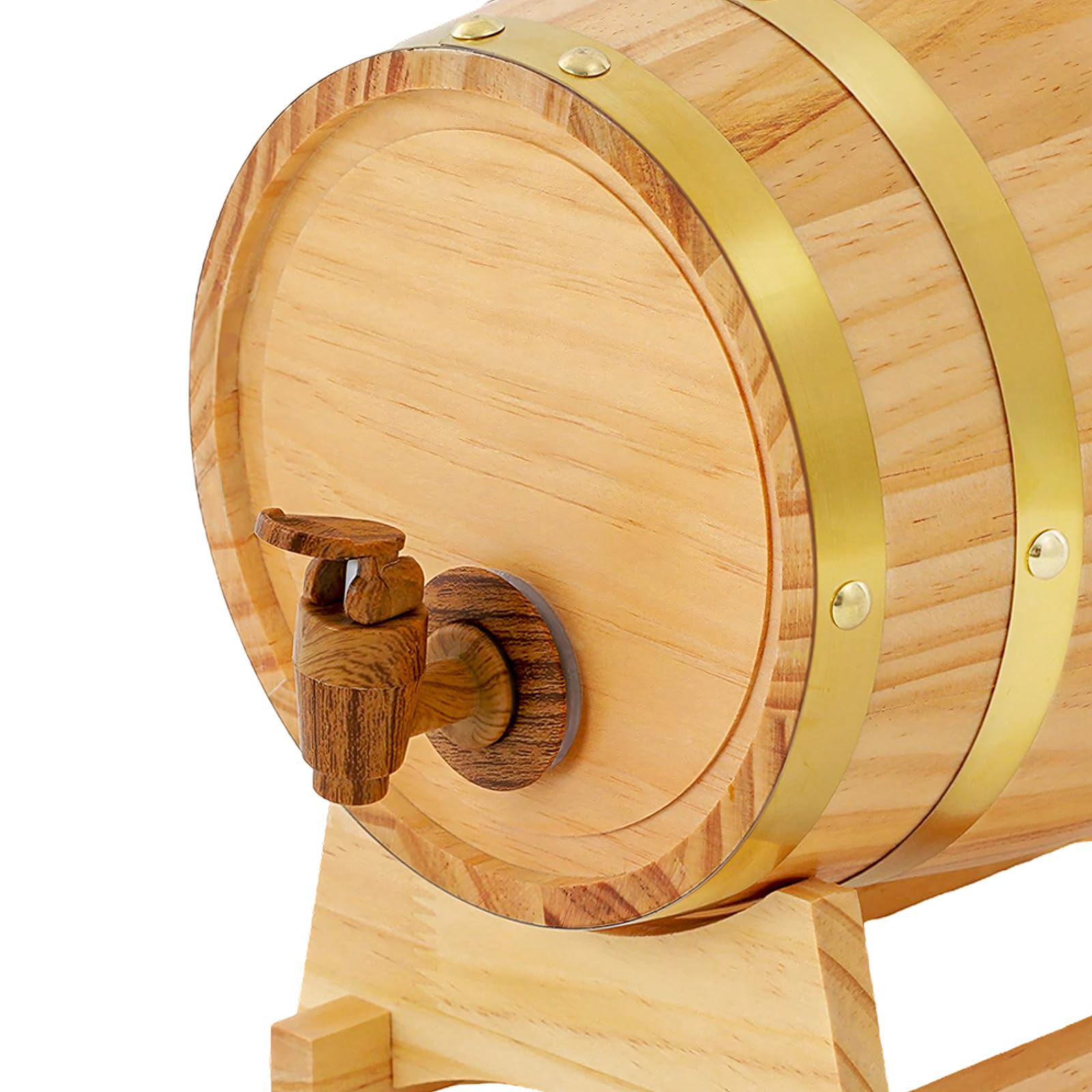 Tonneau à whisky, à vin, 3 l/5 l, praticité modérée, barel, robinet pratique, support stable, améliore l'arôme du vin en bois de chêne pour les maisons, les bars, les caves (3 l)