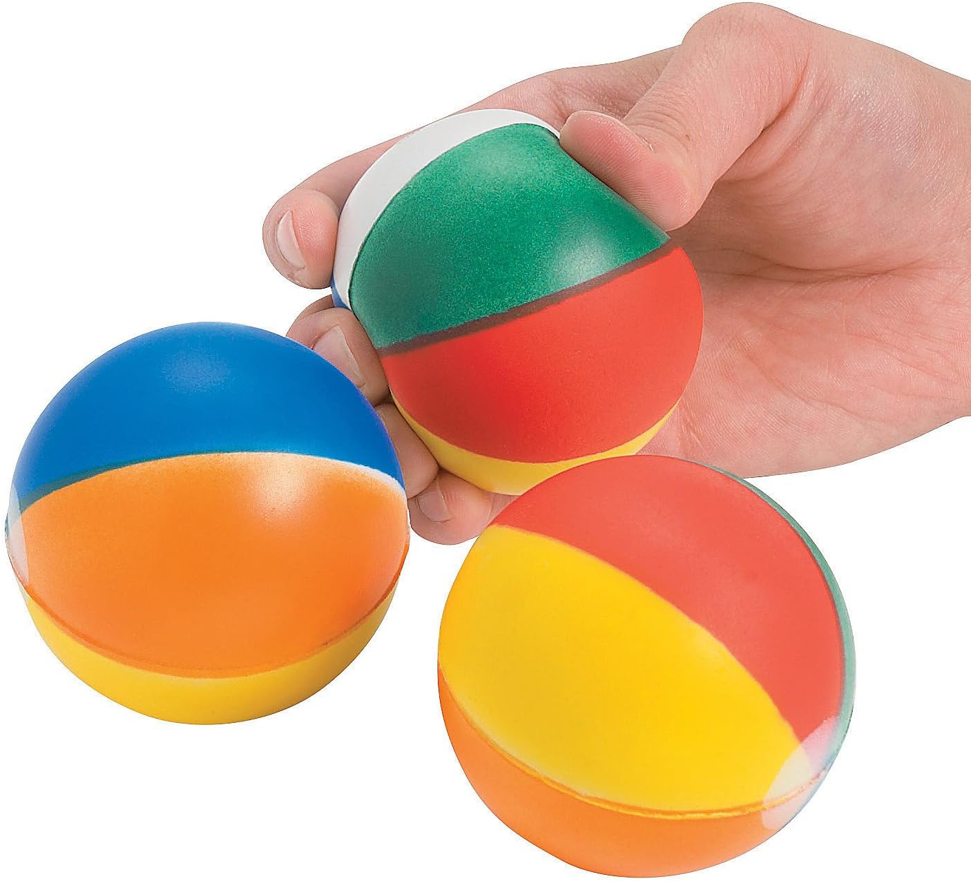 Fun Express Beach Ball Stress Balls - Set of 12 - Summer, Luau and Pool Party Favor Toys