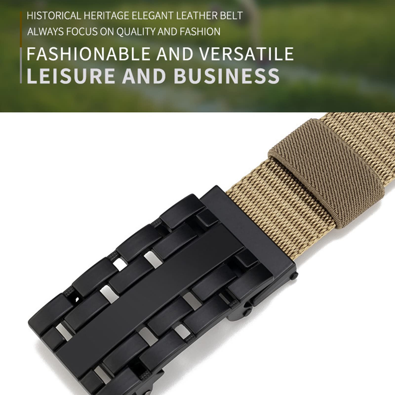 Cinturón transpirable para hombre, nailon para trabajo, 3,4 cm de ancho, talla grande, cinturón táctico de nailon con hebilla de aleación de golf, paquete de 2