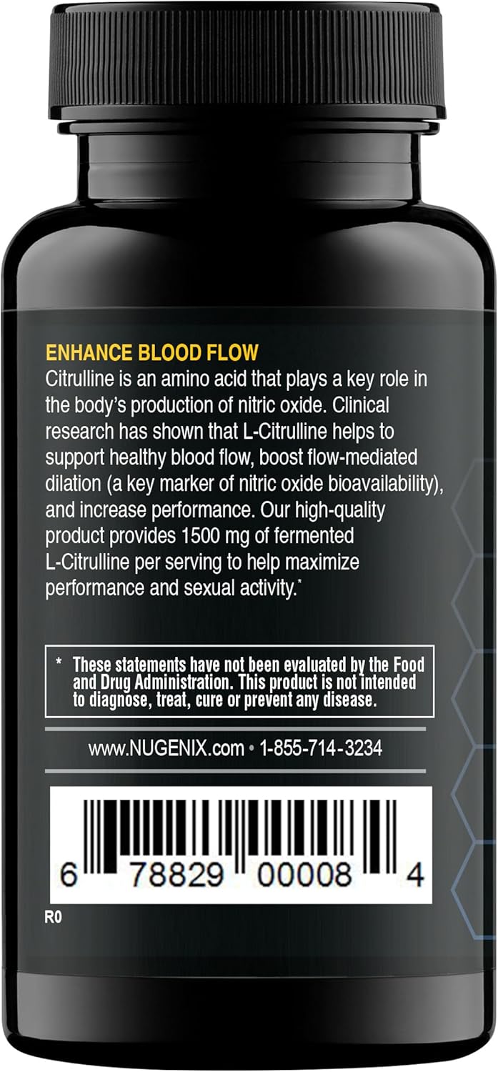 Nugenix Essentials L-Citrulline Supplement for Enhanced Blood Flow and Performance - 1500 mg, 60 Capsules - Image 3