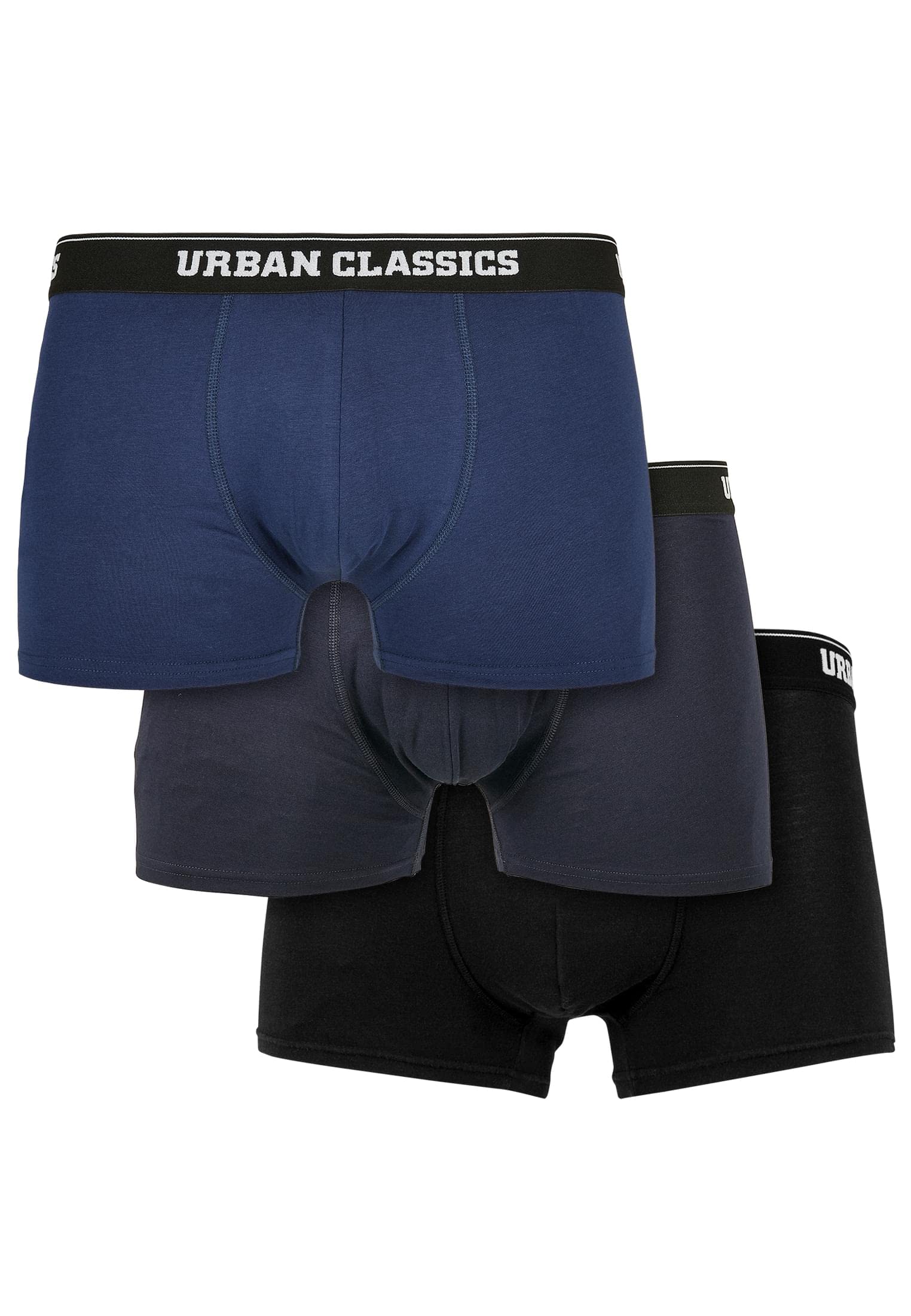 Urban Classics Men's Organic Boxer Shorts 3-Pack underwear, darkblue+navy+black, M