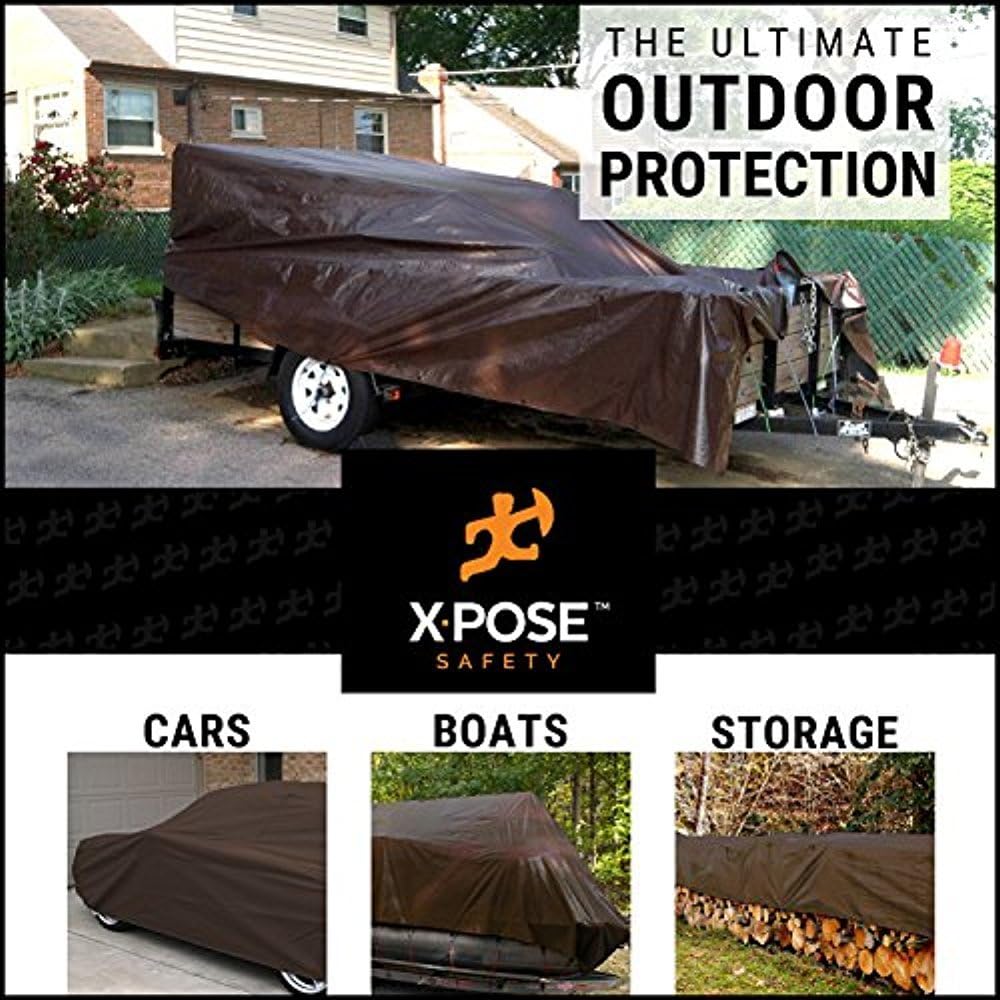 Uр Tо 40% оƒƒ 12' x 40' Super Heavy Duty 16 Mil Brown Poly Tarp Cover - Thick Waterproof, UV Resistant, Rip and Tear Proof Tarpaulin with Grommets and Reinforced Edges - by Xpose Safety Uр Tо 40% оƒƒ 12' x 40' Super Heavy Duty 16 Mil Brown Poly Tarp Cover - Thick Waterproof, UV Resistant, Rip and Tear Proof Tarpaulin with Grommets and Reinforced Edges - by Xpose Safety