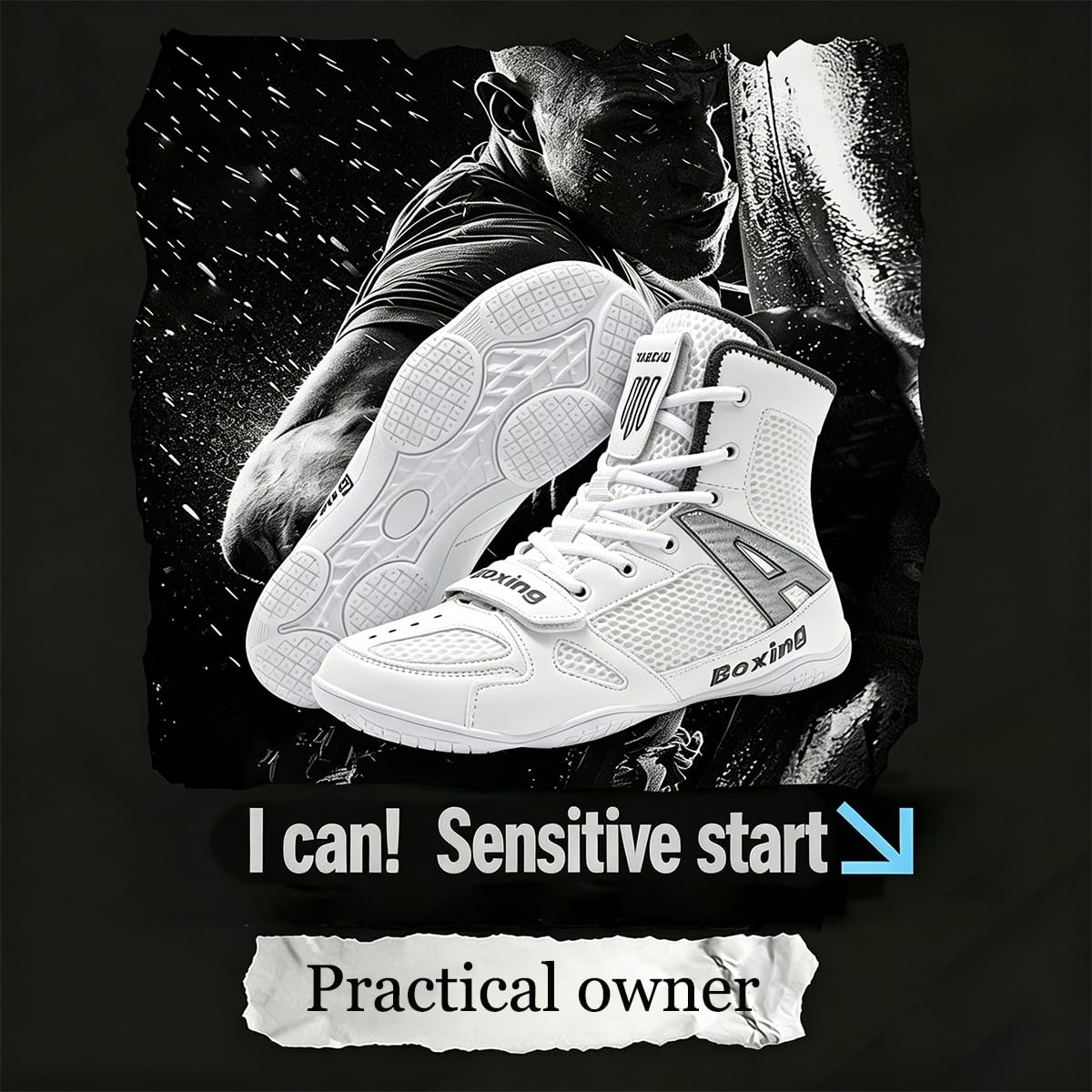 Abriebfest Wrestling Schuhe Herren Damen Atmungsaktiv Boxen Trainer Stiefel - Combat, MMA-Kickboxing, Gym Wrestlingstiefe - Erwachsene