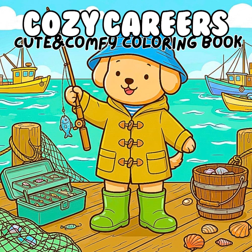 Cozy Careers Cute and Comfy Coloring Book: Relaxing Career Inspired Pages with Adorable Characters Simple Line Art Stress Relief and Creative Fun