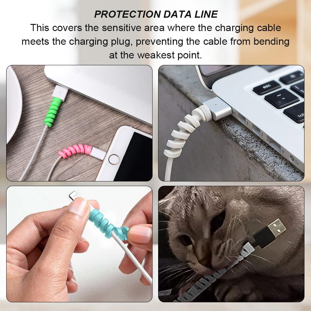 Proteggi cavo Cellulare, 14 Pezzi Salvacavo, Silicone Flessibile per Caricabatterie, Micro USB Protector