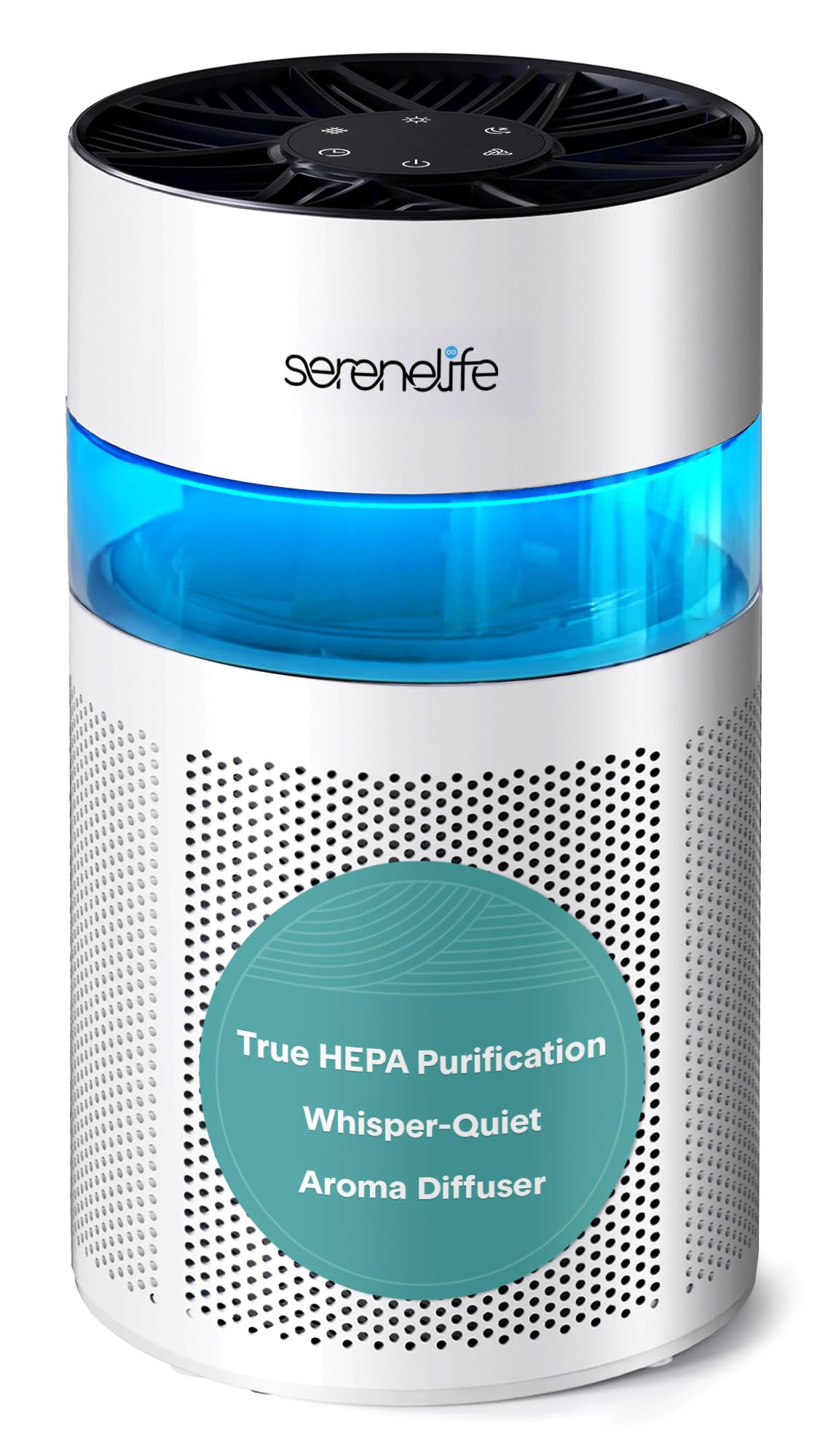 SereneLife Purificatore d'aria portatile, piccolo purificatore d'aria per casa, allergie, peli di animali domestici e camere da letto, promemoria cambio filtro e scatola aroma, filtrazione rimuove