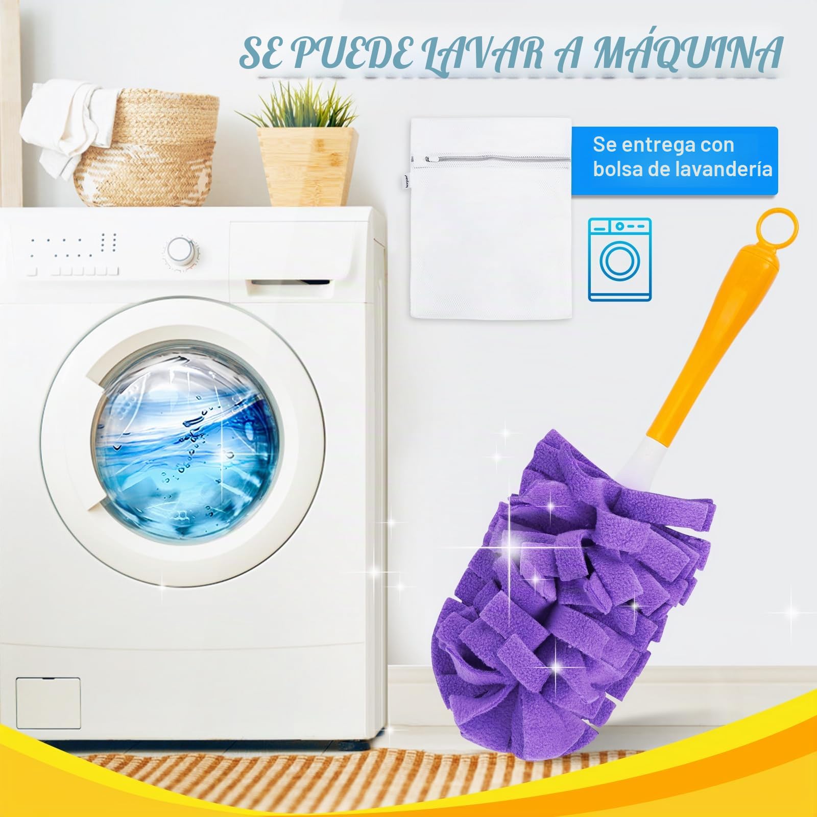 KEEPOW Paquete de 4 recambios para imanes de polvo Swiffer, reutilizables para toallitas, 360 grados, juego de iniciación, plumero para pelo de animales | Lavable, 360 grados, para pelo de mascotas, polvo, suciedad, para Swiffer Duster
